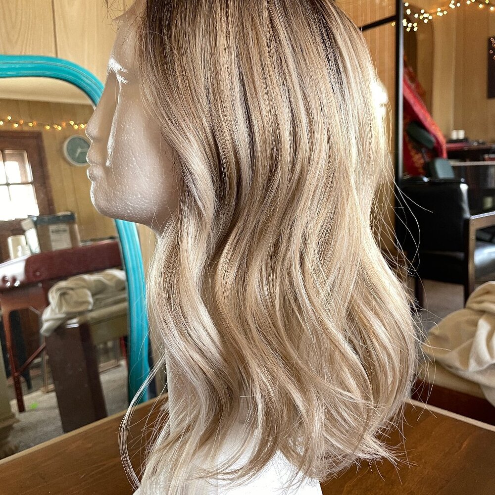 CSC Petite/Standard wig, Davina in Latte Blonde - lace uncut, tag secured to bag